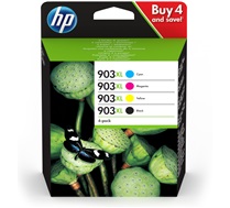 HP 903XL pack de 4 cartouches authentiques d'encre noire/cyan/magenta/jaune grande capacité
