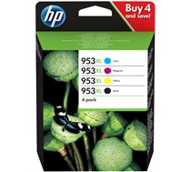 HP 953XL pack de 4 cartouches authentiques d'encre noire/cyan/magenta/jaune grande capacité