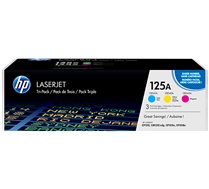 HP 125A pack de 3 toners LaserJet cyan/magenta/jaune authentiques