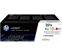 HP 201X LaserJet, lot de 3 cartouches de toner grande capacité authentiques, cyan/magenta/jaune