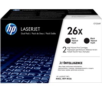 HP 26X LaserJet, lot de 2 cartouches de toner grande capacité authentiques, noir