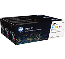 HP 305A pack de 3 toners LaserJet cyan/magenta/jaune authentiques